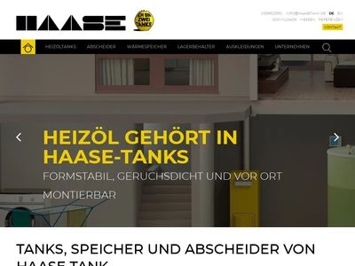 Website von Haase Tank GmbH