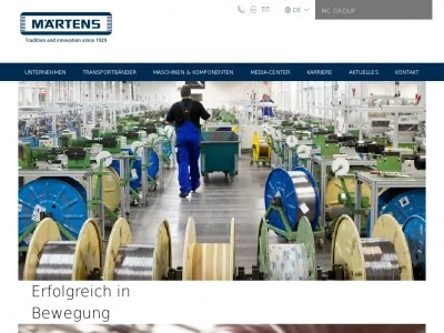 Website von Märtens Transportbänder GmbH