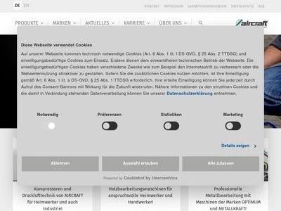Website von AIRCRAFT Kompressorenbau GmbH