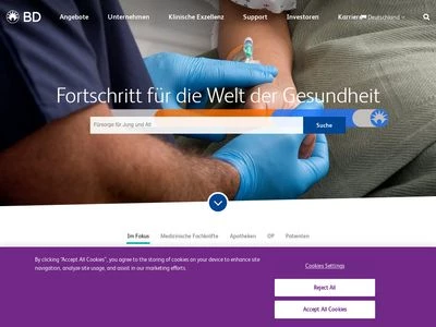 Website von Becton, Dickinson and Company