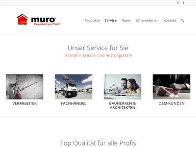 Website von muro Bauprodukte GmbH