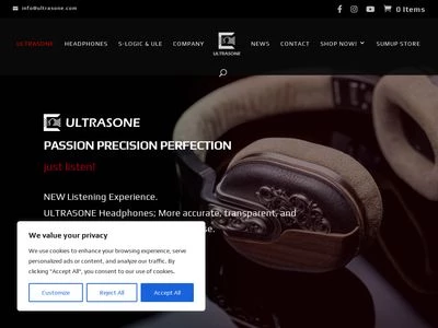 Website von ULTRASONE AG