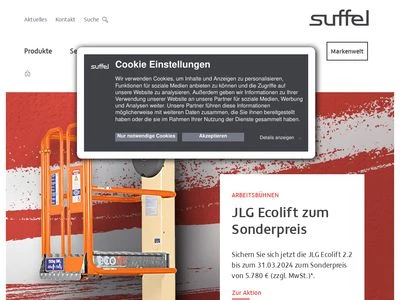 Website von Suffel Fördertechnik GmbH & Co. KG