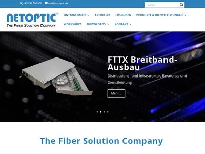Website von NETOPTIC GmbH The Fiber Solution Company
