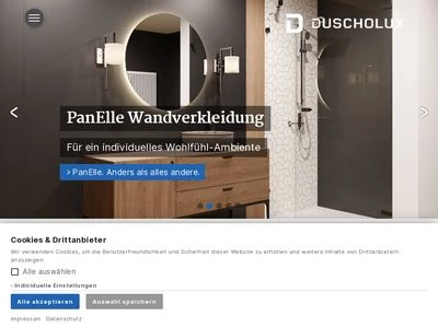 Website von Duscholux Sanitärprodukte GmbH