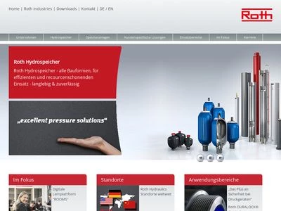 Website von Roth Hydraulics GmbH