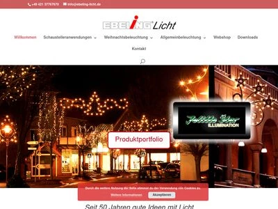 Website von Ebeling Licht GmbH