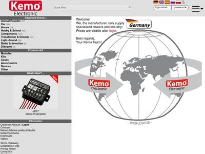 Website von Kemo-Electronic GmbH