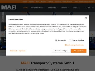 Website von MAFI Transport-Systeme GmbH