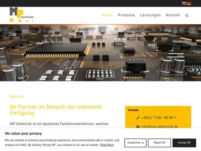 Website von MP-ELEKTRONIK GmbH