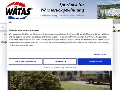 Website von WätaS Wärmetauscher Sachsen GmbH
