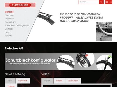 Website von Gebrüder Pletscher AG