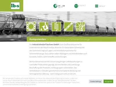 Website von ib-s Industriebedarf Sachsen GmbH