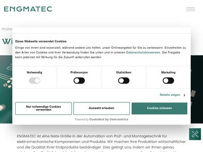 Website von ENGMATEC GmbH