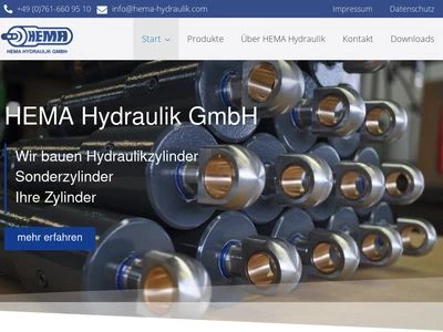 Website von HEMA Hydraulik GmbH