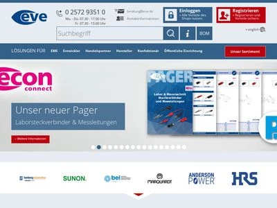 Website von EVE GmbH