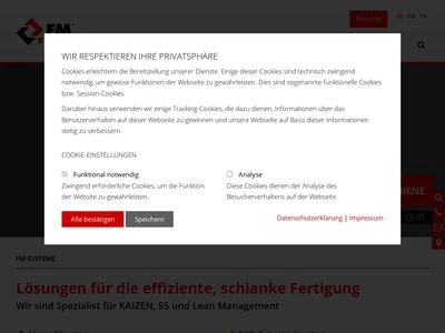 Website von FM SYSTEME Förder- und Montagetechnik