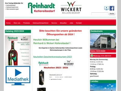 Website von Wickert Kellereibedarf GmbH