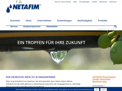Website von Netafim Deutschland GmbH Innovative Bewässerung