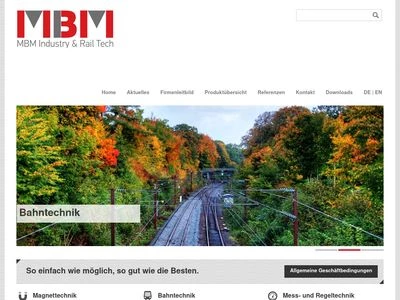 Website von MBM Industry & Rail Tech GmbH
