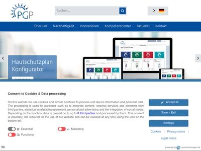 Website von Peter Greven Physioderm GmbH