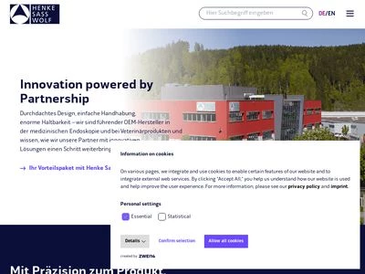 Website von Henke-Sass, Wolf GmbH