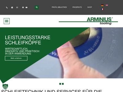 Website von ARMINIUS Schleifmittel GmbH