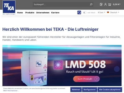 Website von TEKA Absaug- und Entsorgungstechnologie GmbH