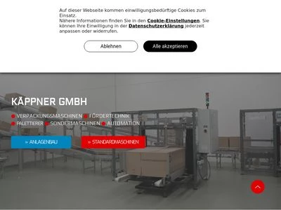 Website von Käppner GmbH Automations- und Verpackungssysteme