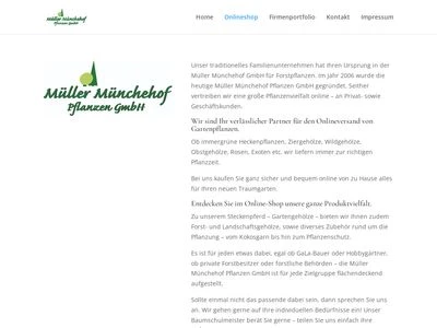 Website von Müller Münchehof Pflanzen GmbH
