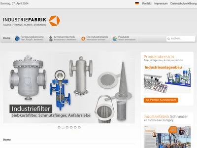 Website von Industriefabrik Schneider GmbH