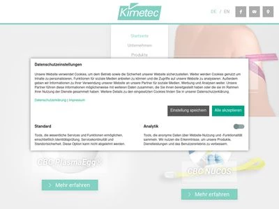 Website von Kimetec GmbH