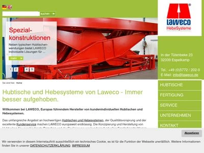 Website von LAWECO Maschinen- und Apparatebau GmbH