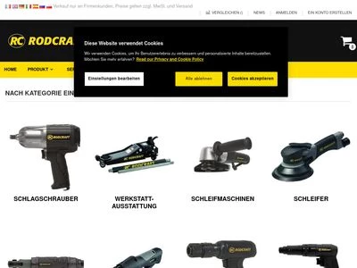 Website von RODCRAFT Pneumatic Tools GmbH + Co. KG