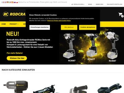 Website von RODCRAFT Pneumatic Tools GmbH + Co. KG