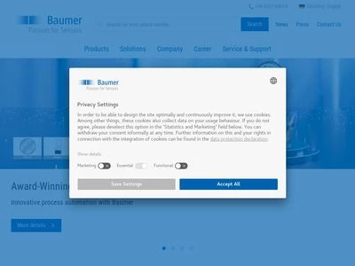 Website von Baumer Holding AG