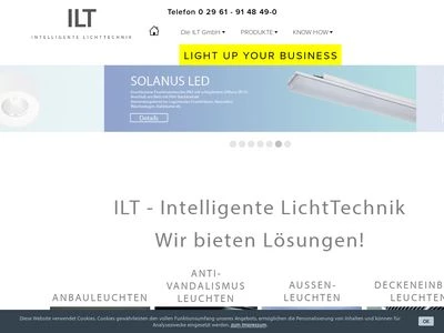 Website von ILT Intelligente LichtTechnik GmbH