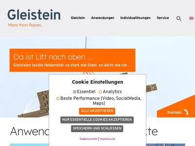 Website von Gleistein GmbH