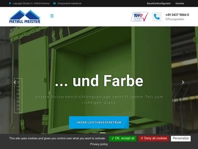Website von Metall Meister Grimma GmbH