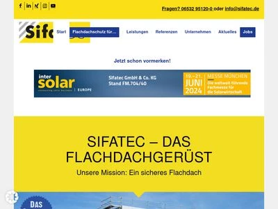 Website von Sifatec GmbH & Co. KG – Gerüst- und Befestigungsmodule