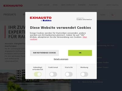 Website von EXHAUSTO by Aldes GmbH