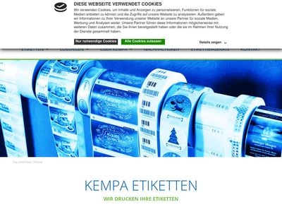 Website von Dieter Kempa Etiketten GmbH