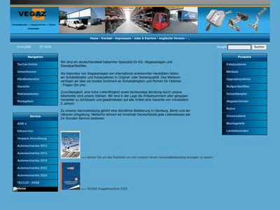 Website von VEGAZ GmbH