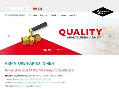 Website von Armaturen-Arndt GmbH