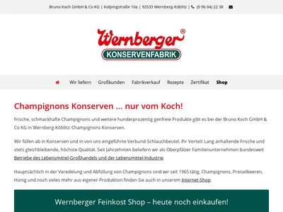 Website von Wernberger Konservenfabrik Bruno Koch GmbH & Co KG