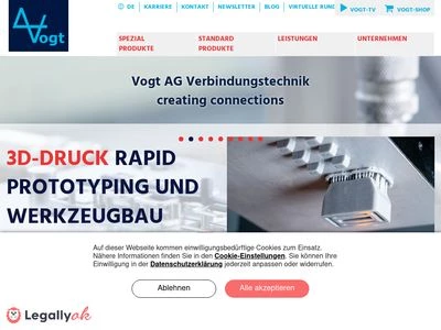 Website von Vogt AG Verbindungstechnik