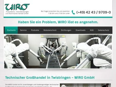 Website von WIRO technischer Großhandel GmbH