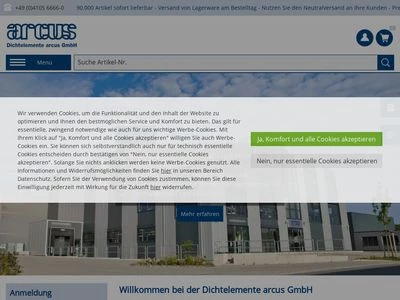Website von Dichtelemente arcus GmbH