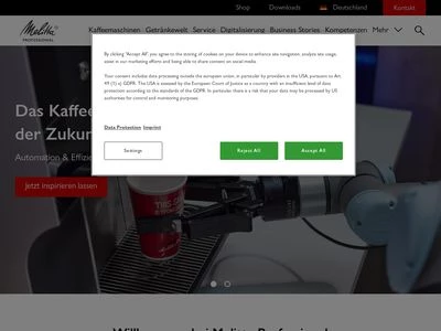 Website von Melitta Professional Coffee Solutions GmbH & Co. KG