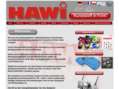 Website von HA-WI Kunststoffe GmbH & Co.KG